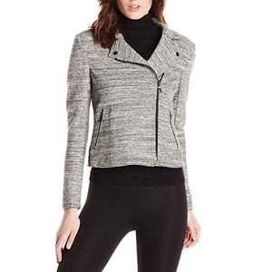 Rebecca Taylor Grey Women's Knit Moto Jacket - Size 4